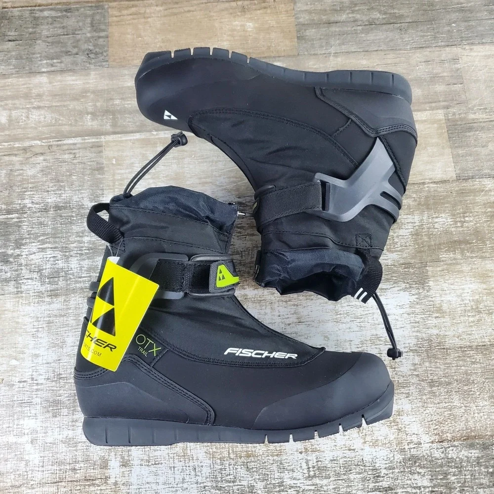 Fischer OTX Trail Mens Ski Cross Country Boots Sz 13 Athletic Black Mid Zip